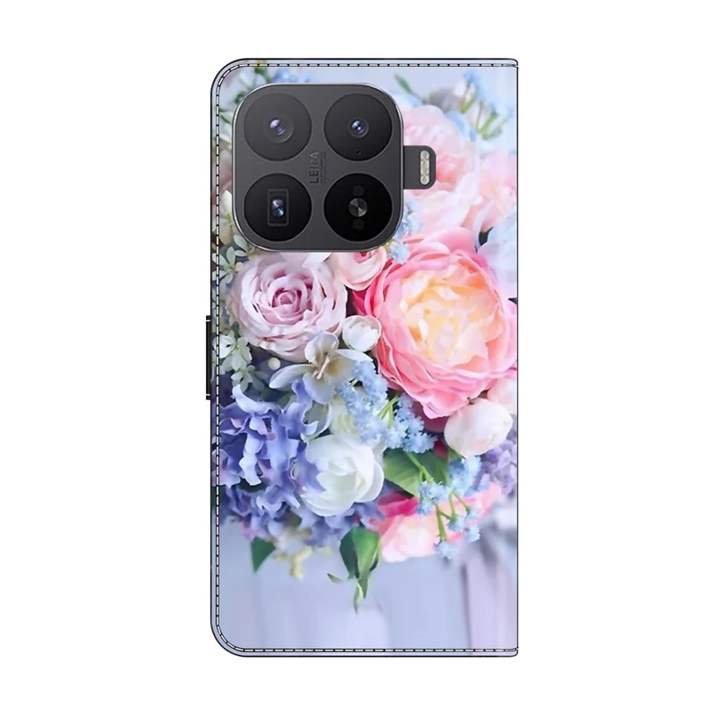 Wallet Case For Xiaomi 17T Magnetic Clasp 3D Pattern Leather Phone Cover - Colorful Flower