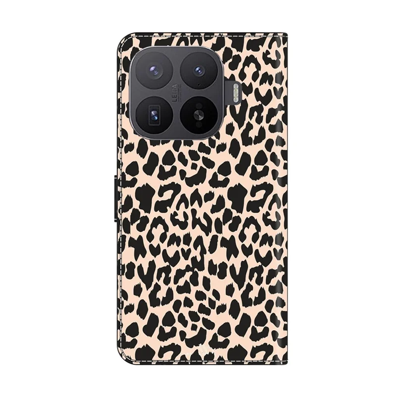 For Xiaomi 17T Phone Case Pattern Printed TPU + PU Leather Flip Cover with Card Slot - Leopard Print