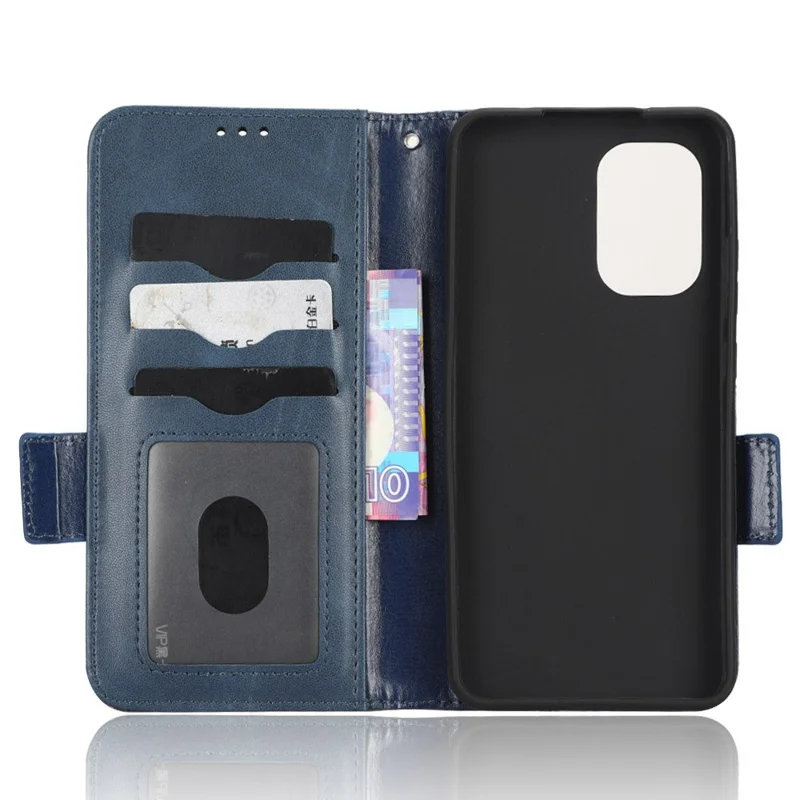 Protective Phone Cover For Nokia X30 5G, Imprinted Triangle Pattern PU Leather Wallet Stand Anti-scratch Case with Hand Strap - Blue