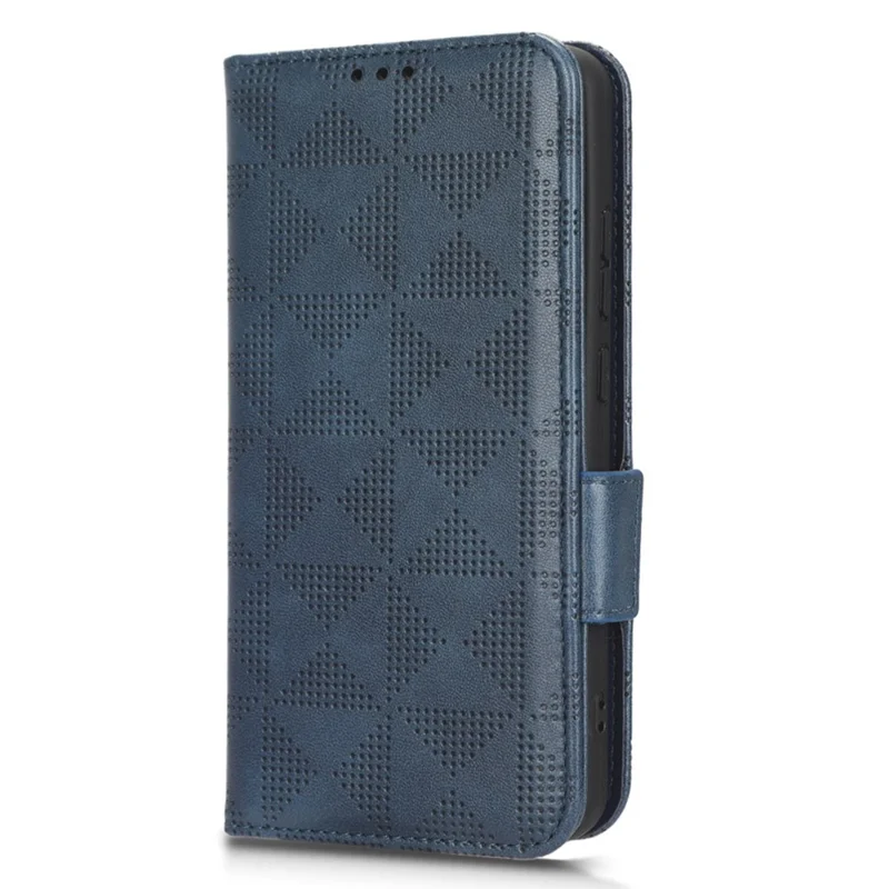 Protective Phone Cover For Nokia X30 5G, Imprinted Triangle Pattern PU Leather Wallet Stand Anti-scratch Case with Hand Strap - Blue