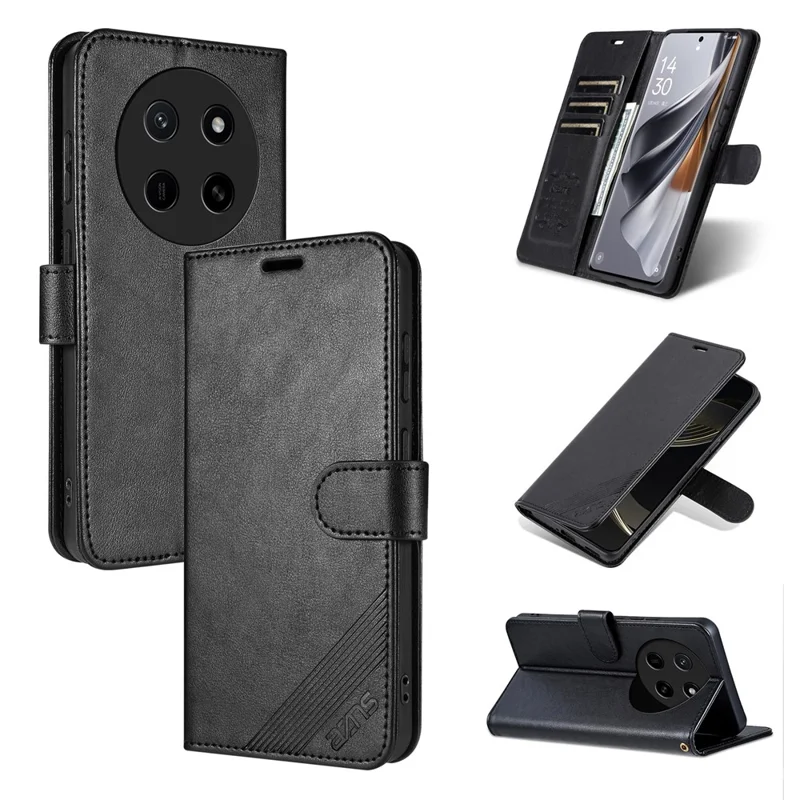 AZNS Für Honor X80 Pro Max 5G Tasche Kratzfeste Standplatz-Geldbörse-Handyhülle aus PU-Leder - Schwarz