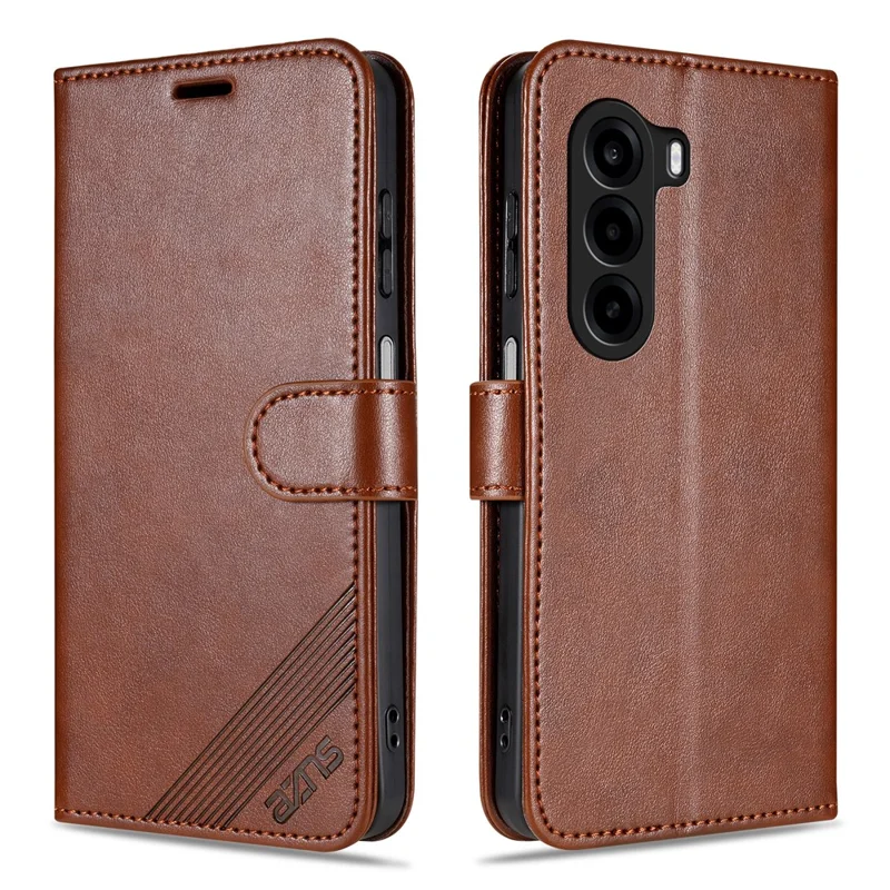 AZNS For OnePlus Turbo 6X 5G Case Anti-Scratch PU Leather Stand Wallet Phone Cover - Brown