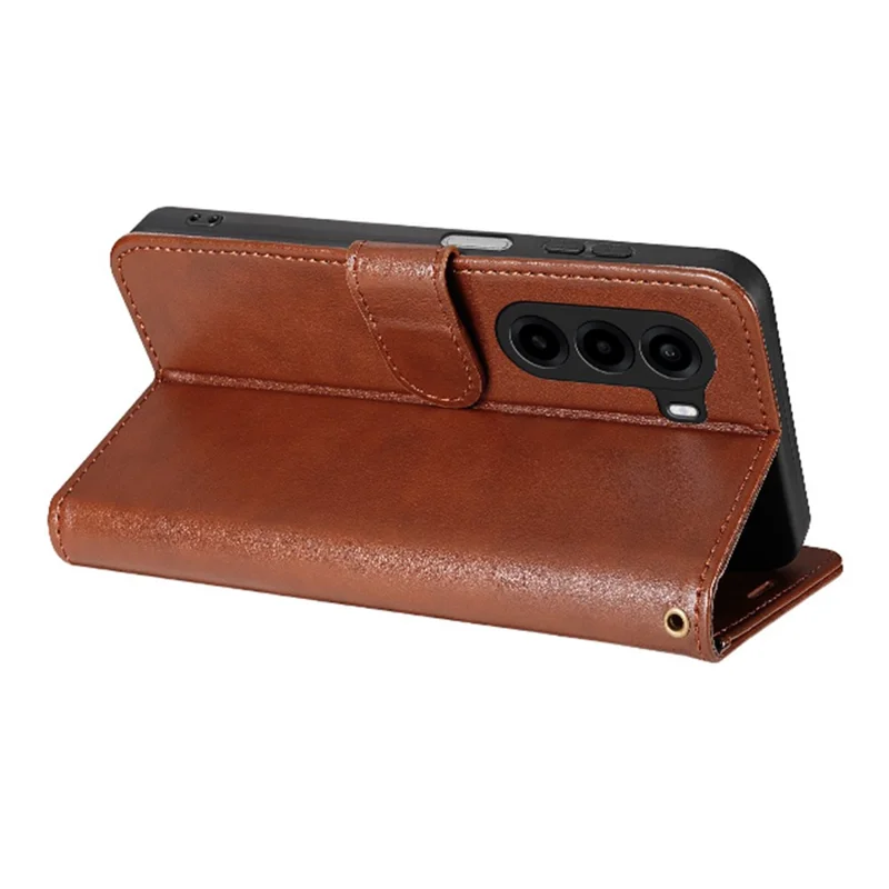 AZNS For OnePlus Turbo 6X 5G Case Anti-Scratch PU Leather Stand Wallet Phone Cover - Brown