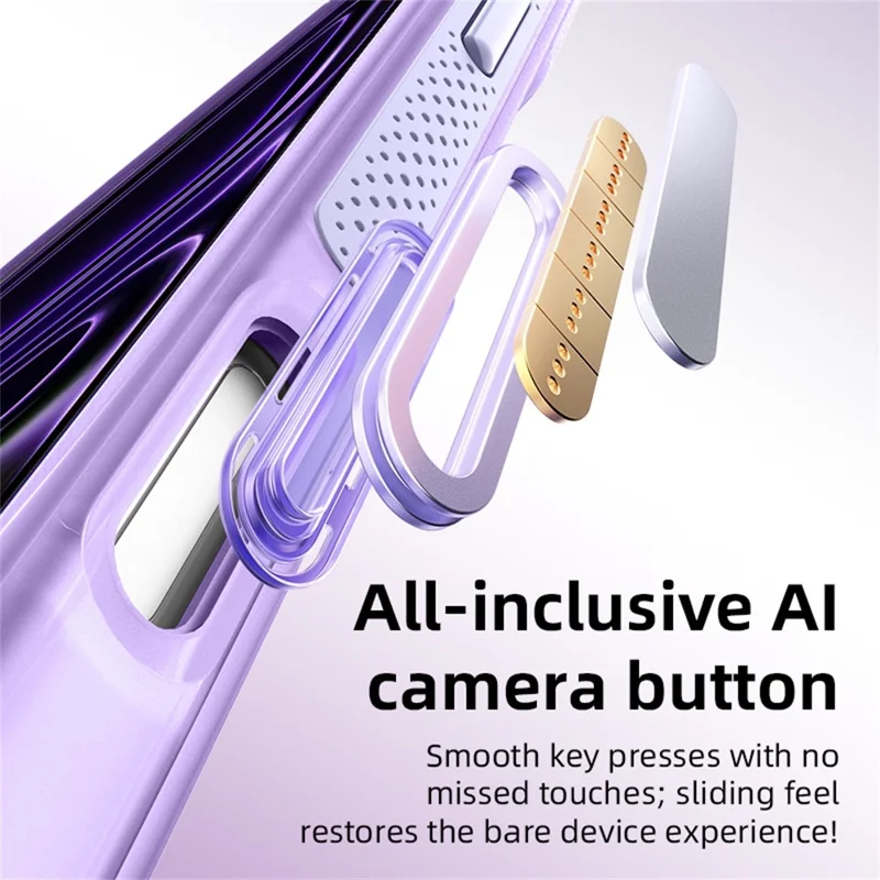 For iPhone 18 Pro / 17 Pro Case with Magnetic Kickstand Air Cushion Matte Translucent PC + TPU Phone Cover - White