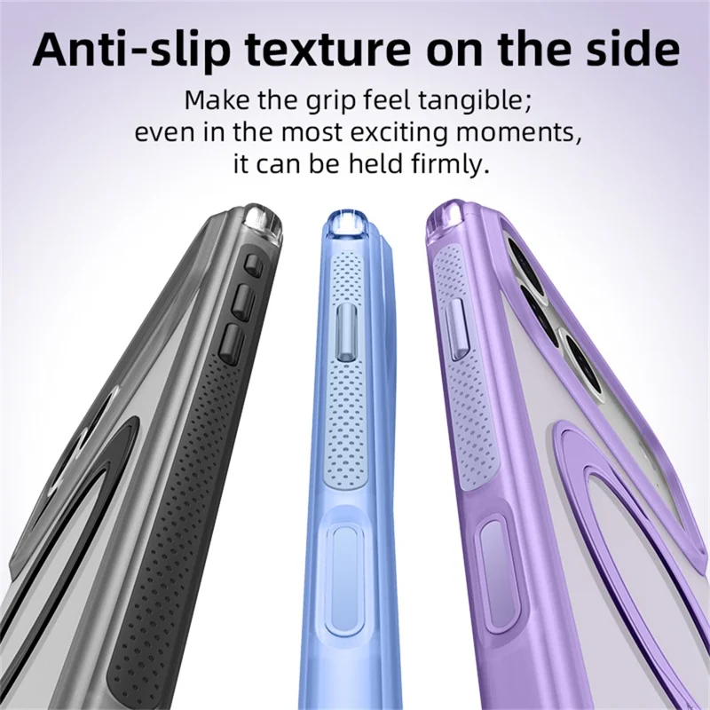 For iPhone 18 Pro Max / 17 Pro Max Case with Magnetic Kickstand Air Cushion Matte Translucent PC + TPU Phone Cover - Black