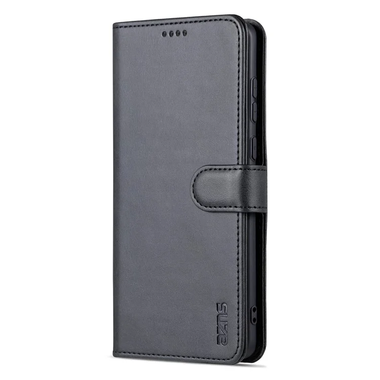 AZNS For Huawei Mate 50 4G Shockproof Phone Case PU Leather Magnetic Flip Smartphone Cover Stand Wallet - Black