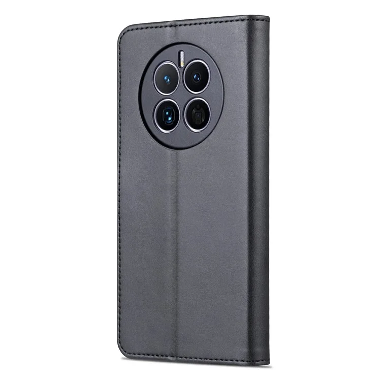 AZNS For Huawei Mate 50 4G Shockproof Phone Case PU Leather Magnetic Flip Smartphone Cover Stand Wallet - Black