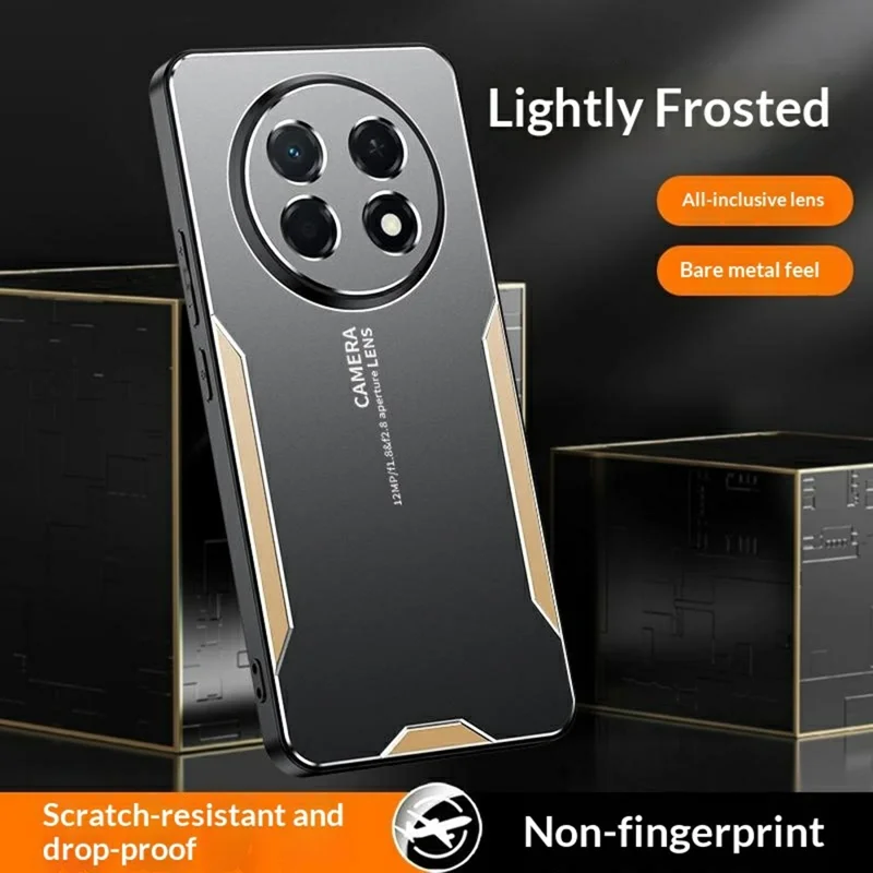 Für Honor X80 Pro Max 5G Handytasche aus Aluminiumlegierung TPU PC Rückseite – Gold