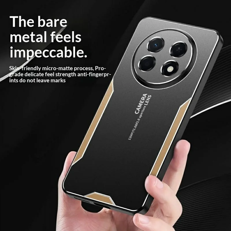 Für Honor X80 Pro Max 5G Handytasche aus Aluminiumlegierung TPU PC Rückseite – Gold