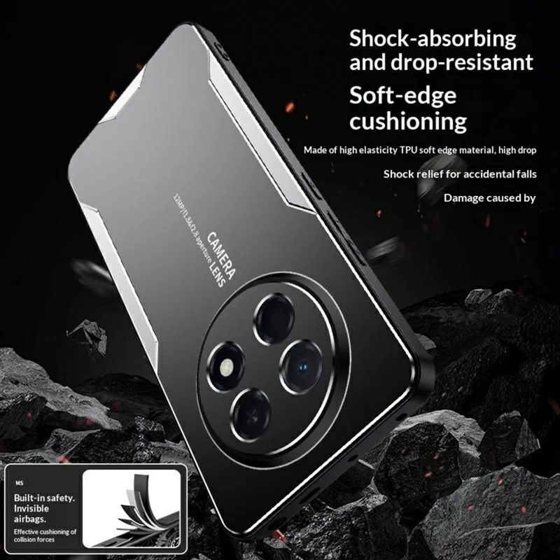 Für Honor X80 Pro Max 5G Handytasche aus Aluminiumlegierung TPU PC Rückseite – Gold