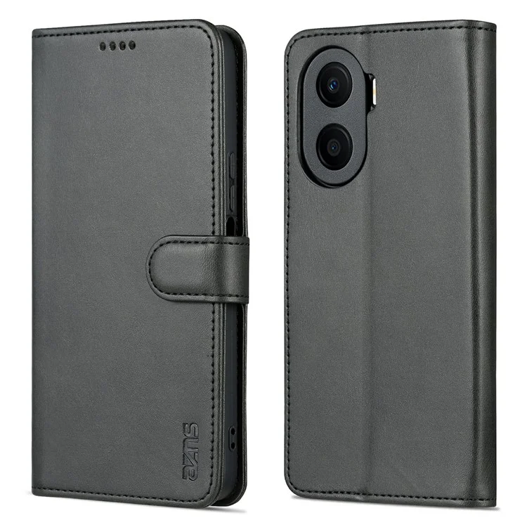 Azns Anti-dop Phone Case Для Чести Играет 40 Плюс 5G, Кожаная Магнитная Крышка pu - Черный