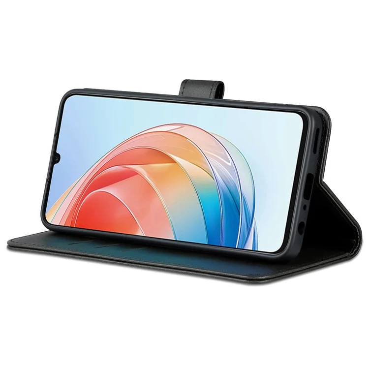 Azns Anti-dop Phone Case Для Чести Играет 40 Плюс 5G, Кожаная Магнитная Крышка pu - Черный