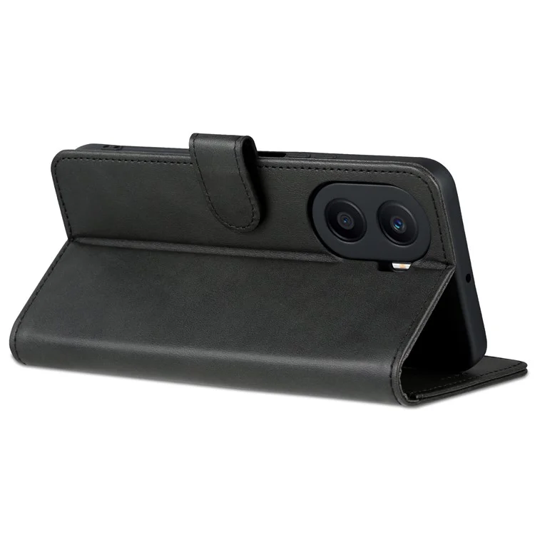 Azns Anti-dop Phone Case Для Чести Играет 40 Плюс 5G, Кожаная Магнитная Крышка pu - Черный