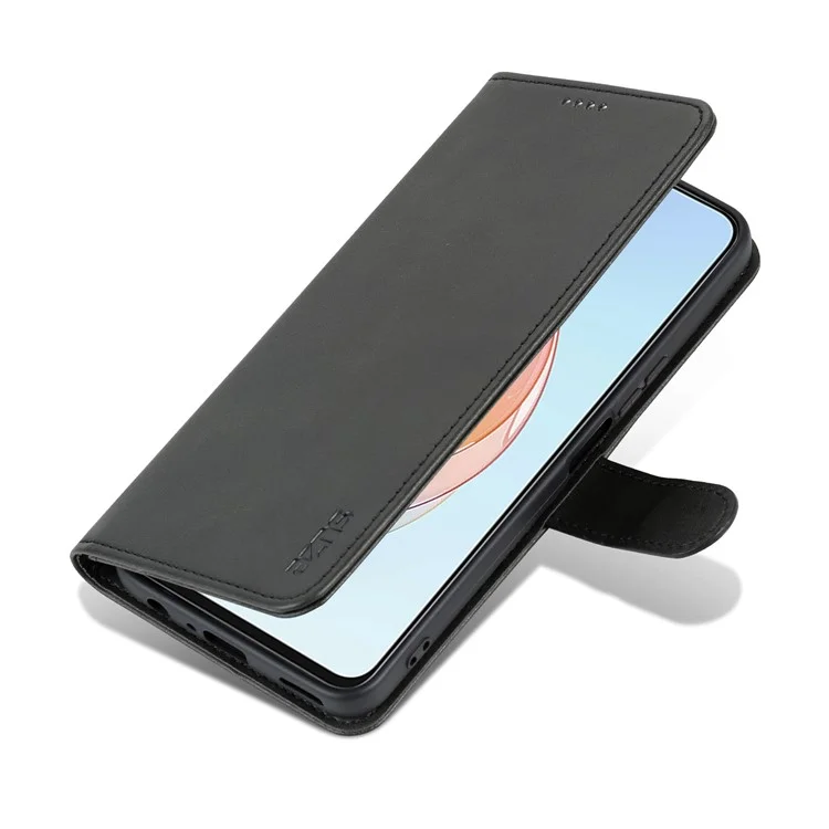 Azns Anti-dop Phone Case Для Чести Играет 40 Плюс 5G, Кожаная Магнитная Крышка pu - Черный