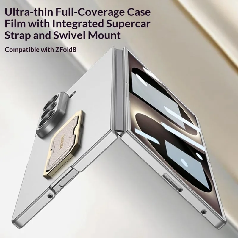 GKK for Samsung Galaxy Z Fold8 Ultra Case Wristband Kickstand Ultra-thin PC Foldable Phone Cover with Screen Protector - Silver