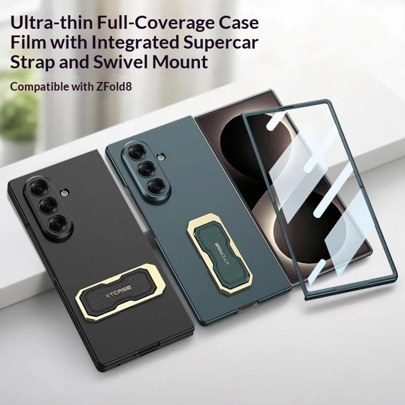 GKK for Samsung Galaxy Z Fold8 Ultra Case Wristband Kickstand Ultra-thin PC Foldable Phone Cover with Screen Protector - Silver