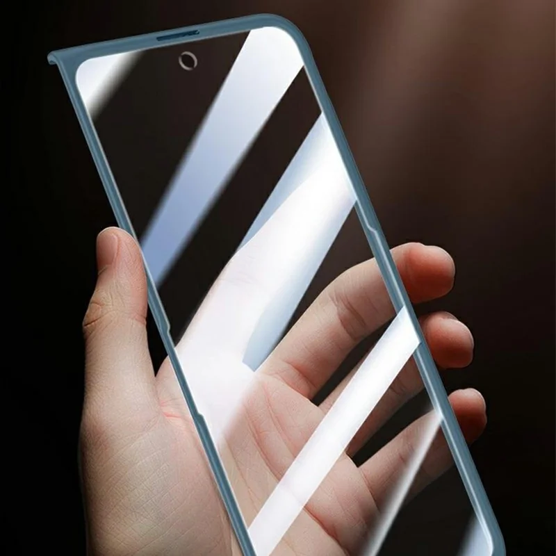 For vivo X Fold6 5G Case PC + TPU Matte Phone Cover with Tempered Glass Screen Protector - Black