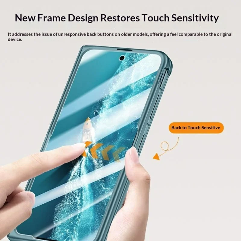 Voor vivo X Fold6 5G Hoesje met Standaarde Steun Zacht aanvoelend PC Telefoonhoesje met Ingebouwde Screenprotector - Blauw