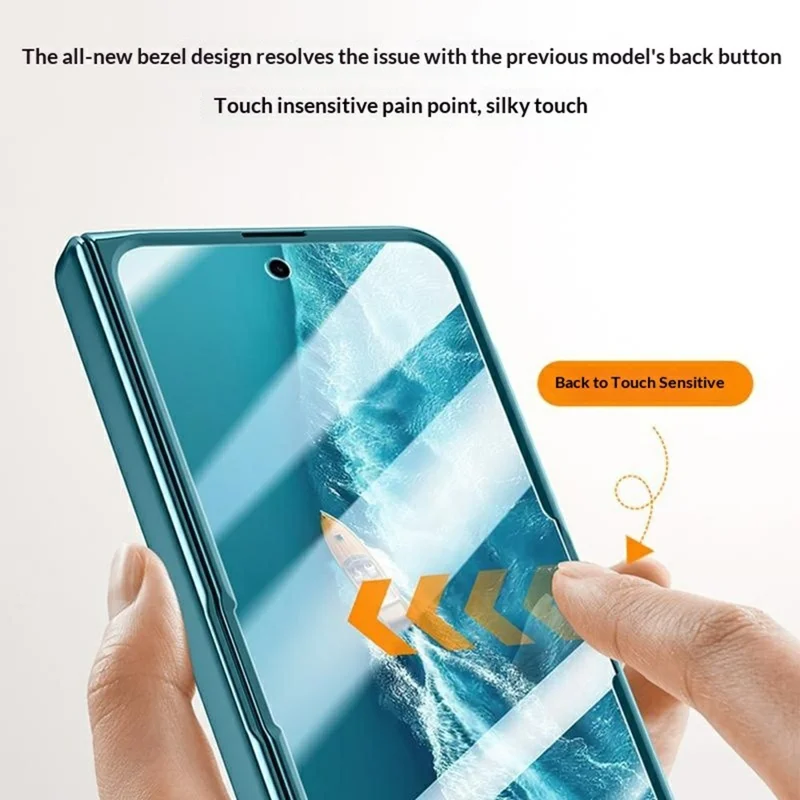 Étui pour vivo X Fold6 5G en PC + acrylique avec protecteur d'écran HD transparent et protection de charnière - Bleu