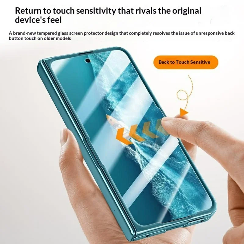 For vivo X Fold6 5G Case with Tempered Glass Screen Protector Lens Kickstand Electroplated Phone Cover - Black