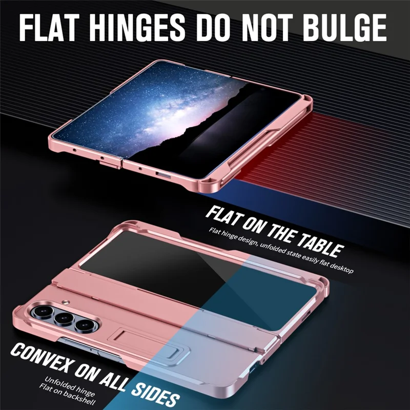 For Samsung Galaxy Z Fold8 Ultra  Case Kickstand Hard PC Phone Cover with Stylus  /  Screen Protector - Pink