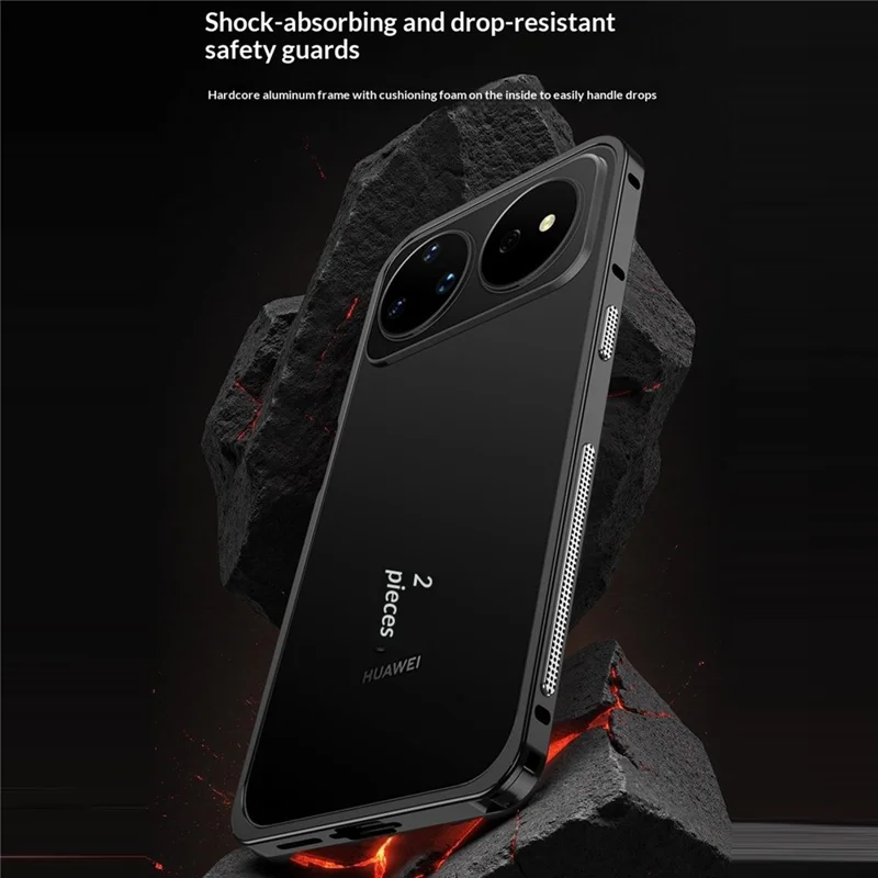 Funda Protectora para Huawei nova 16 5G con Marco Metálico y Disipación de Calor - Negro