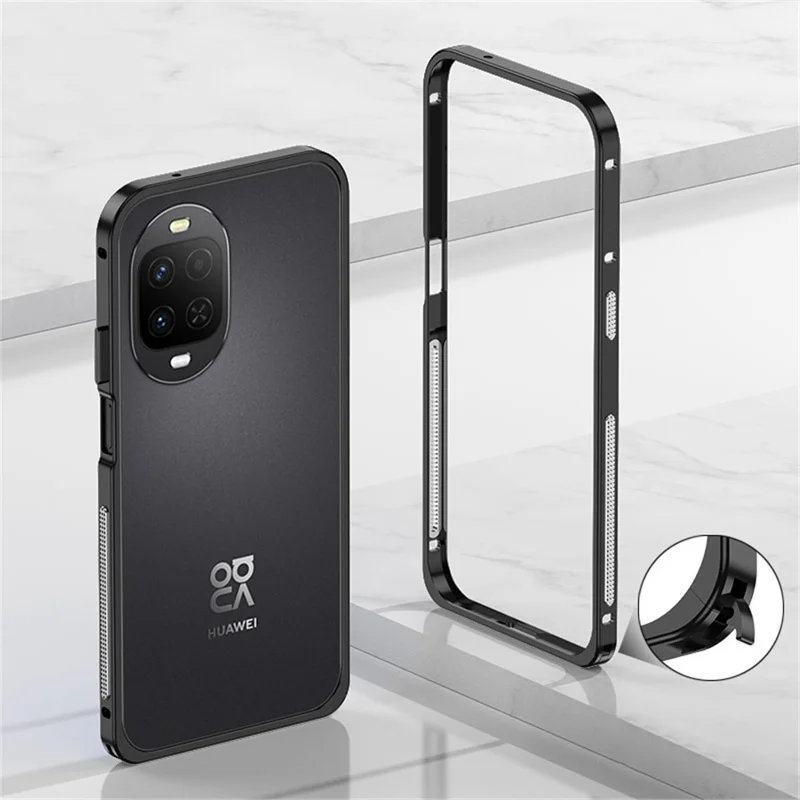 للهاتف Huawei nova 16z 5G غطاء واقي بإطار معدني وتصميم مُبرّد - أسود