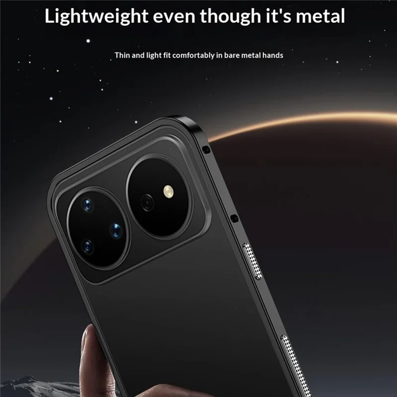 للهاتف Huawei nova 16z 5G غطاء واقي بإطار معدني وتصميم مُبرّد - أسود