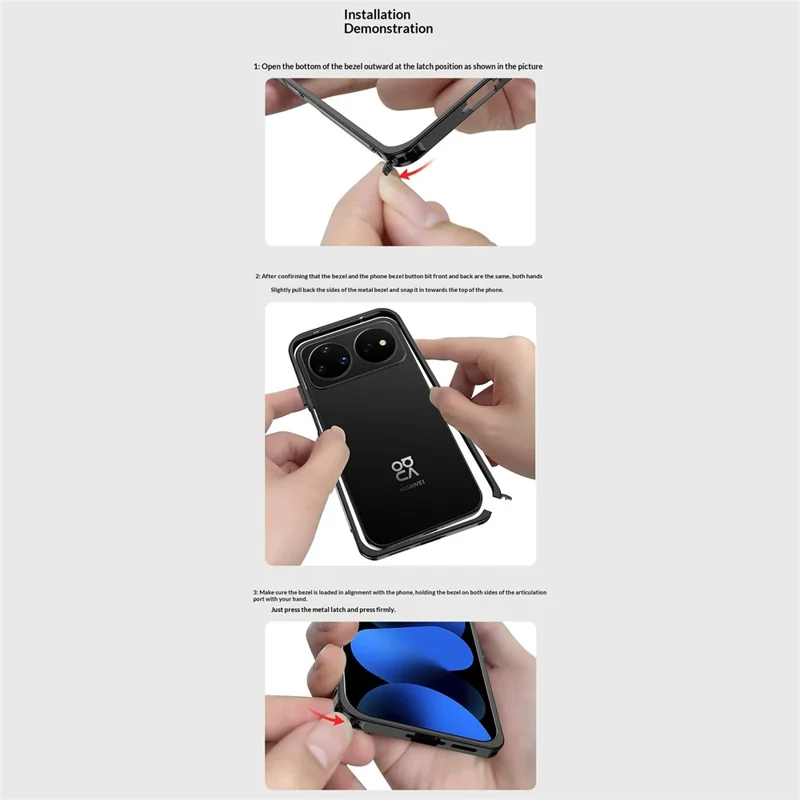 Funda de marco paragolpes para Huawei nova 16 Pro 5G, carcasa con marco metálico y disipación de calor - Negro