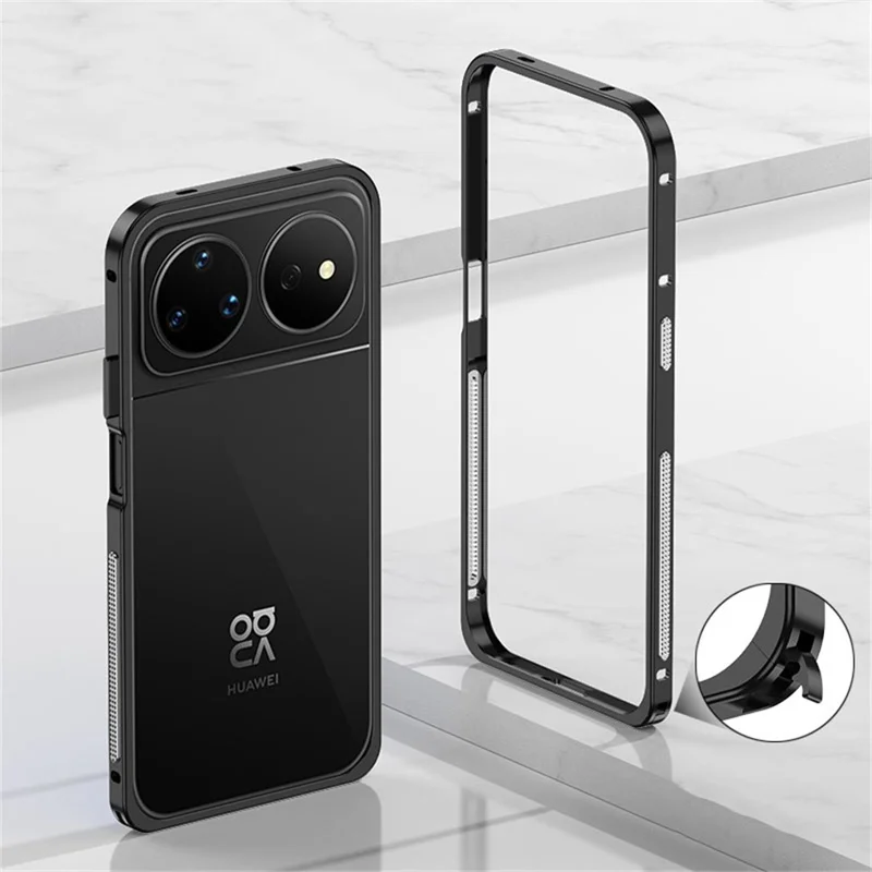 Obudowa typu bumper do Huawei nova 16 Ultra 5G z metalową ramką i chłodzeniem - Czarny