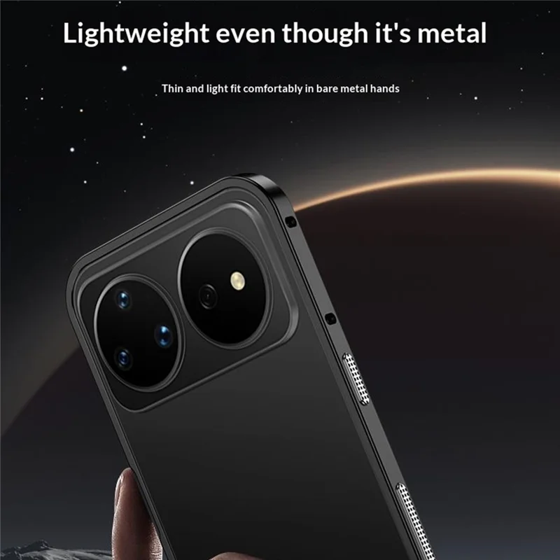 Obudowa typu bumper do Huawei nova 16 Ultra 5G z metalową ramką i chłodzeniem - Czarny