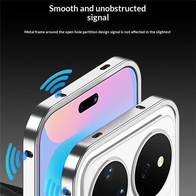 Obudowa typu bumper do Huawei nova 16 Ultra 5G z metalową ramką i chłodzeniem - Czarny