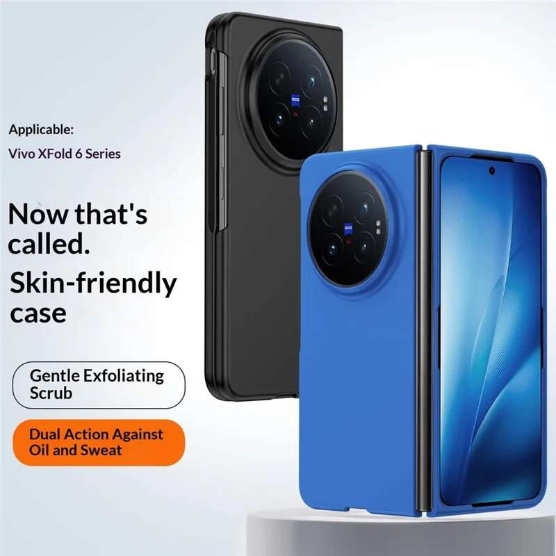 Til vivo X Fold6 5G Etui Ultra Tynd Hudfølelse Gummibehandling Hård PC Telefondæksel - Sort