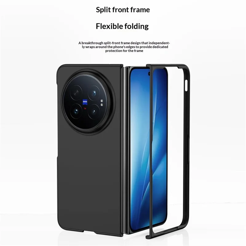 Til vivo X Fold6 5G Etui Ultra Tynd Hudfølelse Gummibehandling Hård PC Telefondæksel - Sort