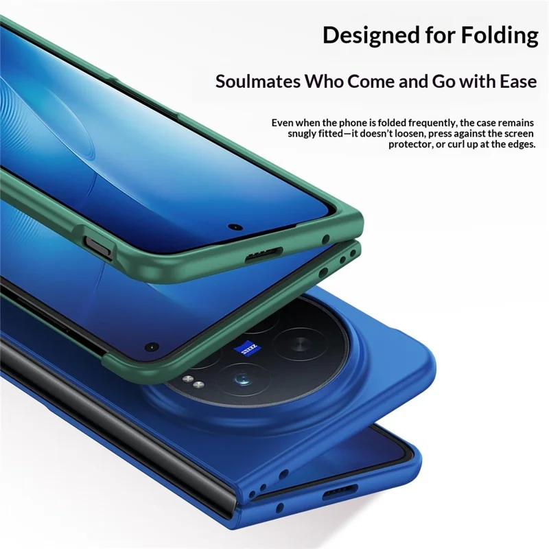 Til vivo X Fold6 5G Etui Ultra Tynd Hudfølelse Gummibehandling Hård PC Telefondæksel - Sort