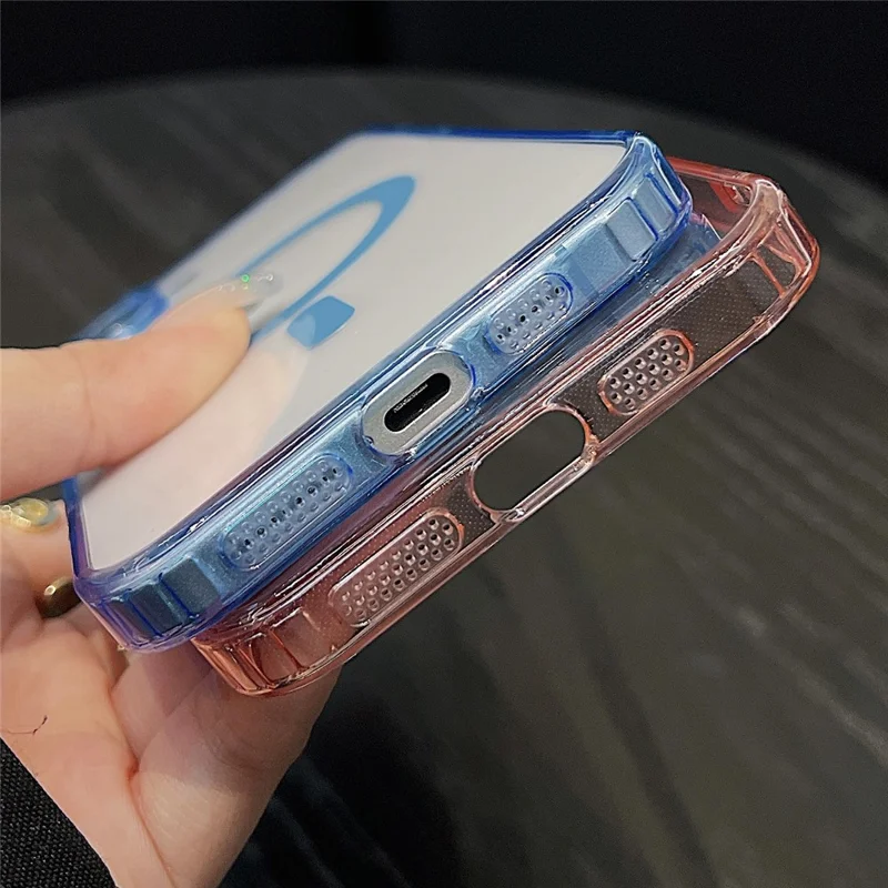 For iPhone 17 Magnetic Case Acryic + TPU Phone Cover with PET Lens Protector - Black