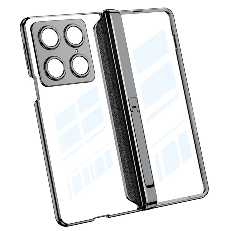 GKK For Motorola Razr Fold 5G Case Ultra Clear Magnetic Hinge PC + Tempered Glass Phone Cover - Silver