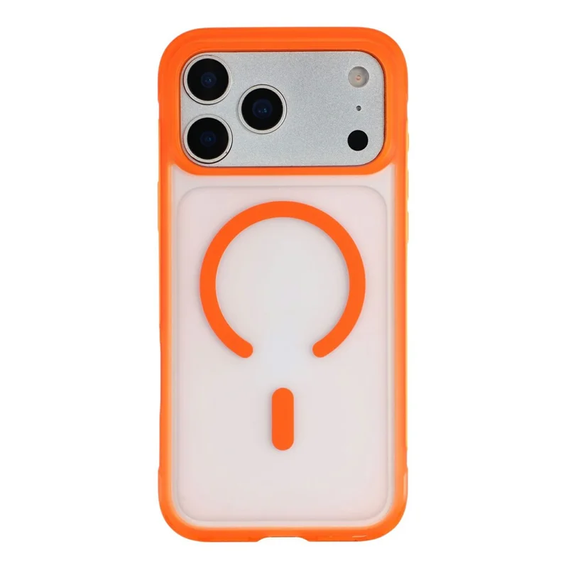 For iPhone 18 Pro / 17 Pro Magnetic Case PC + TPU Matte Translucent Phone Cover Compatible with MagSafe - Orange