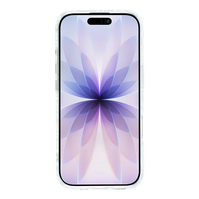 For iPhone 17 Magnetic Case Lace Floral Pattern PC + TPU Phone Cover - Baby Blue