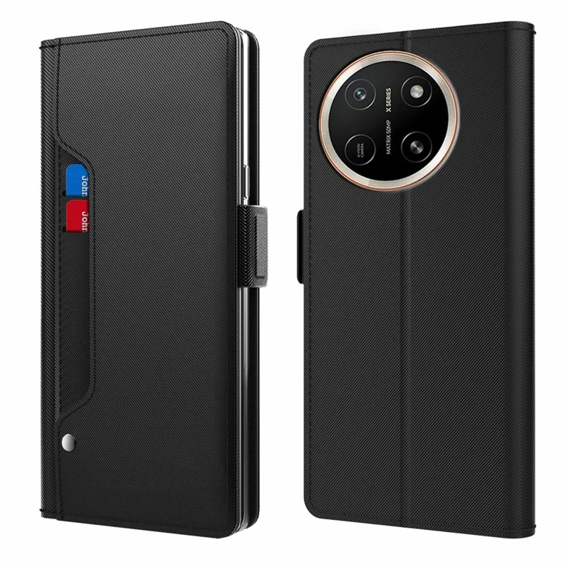 Für Honor X80 Pro Max 5G Hülle PU+TPU Magnet-Flip-Handyhülle mit Ständer - Schwarz