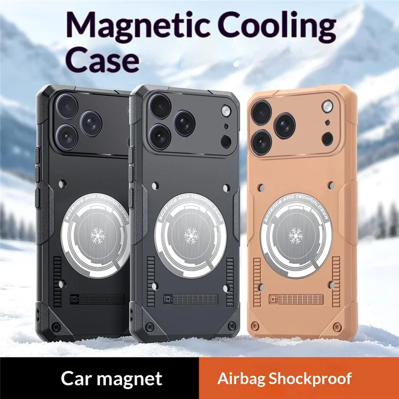 For iPhone 17 Pro Max Case Graphene Cooling TPU + PC Armor Shockproof Phone Cover - Black