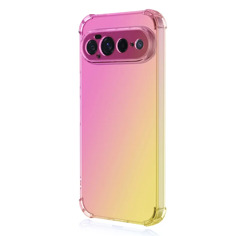 For Google Pixel 11 Pro XL Case Gradient Color TPU Anti-Drop Phone Cover - Pink  /  Gold