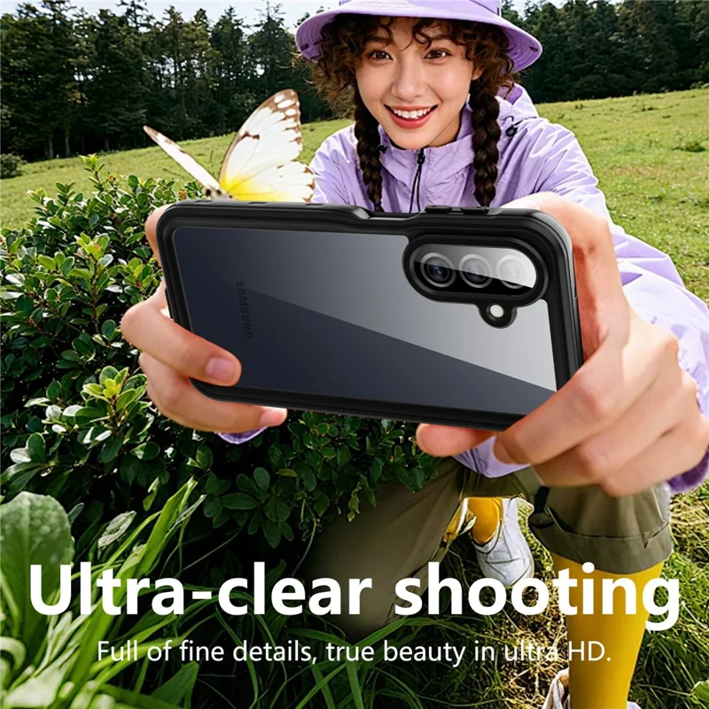 REDPEPPER A Series For Samsung Galaxy A27 5G IP68 Phone Case Clear Back Waterproof Cover - Black