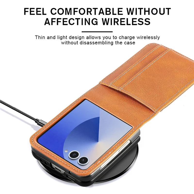 For Samsung Galaxy Z Flip8 Case Multi-Card Slot Leather Protective Phone Back Cover - Black