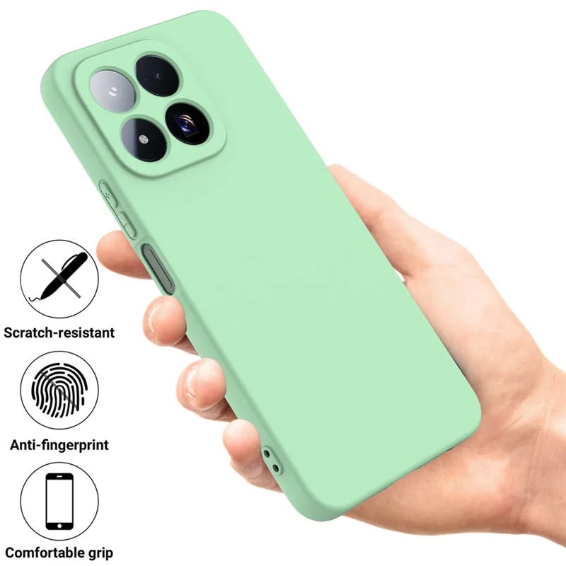 For Xiaomi 17 Max Liquid Silicone Case Phone Back Cover with Hand Strap - Green