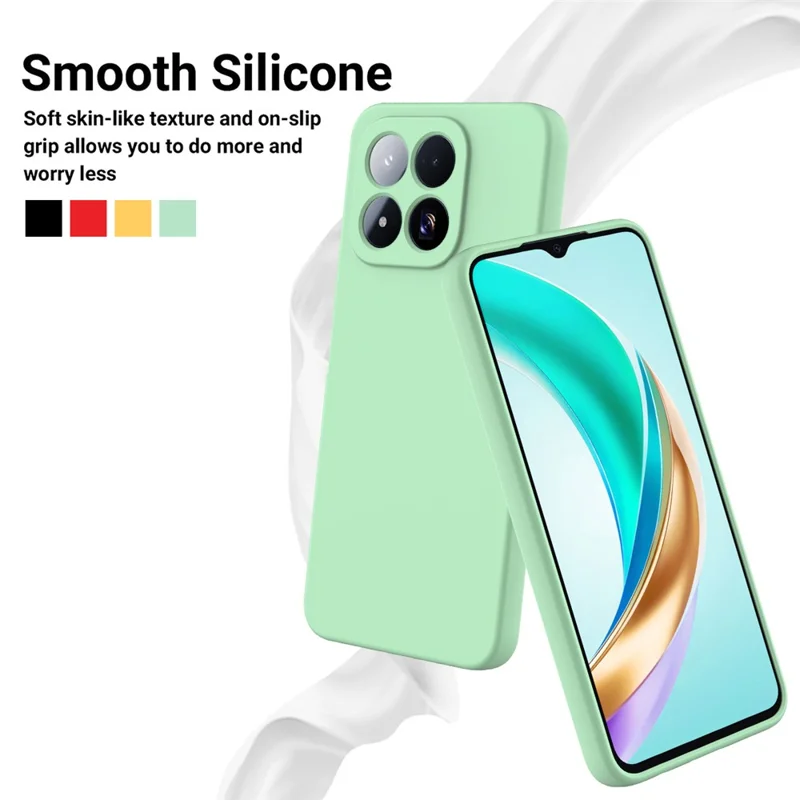 For Xiaomi 17 Max Liquid Silicone Case Phone Back Cover with Hand Strap - Green