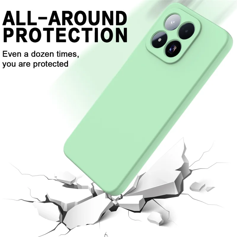 For Xiaomi 17 Max Liquid Silicone Case Phone Back Cover with Hand Strap - Green
