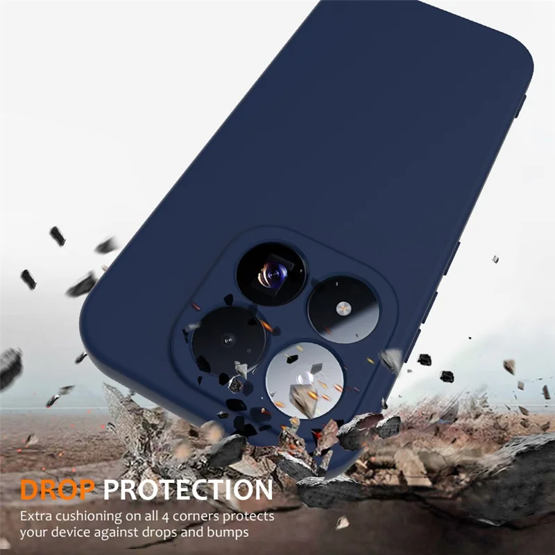 For Xiaomi 17 Max Magnetic Case Anti-Drop Liquid Silicone Phone Cover with Lanyard - Dark Blue