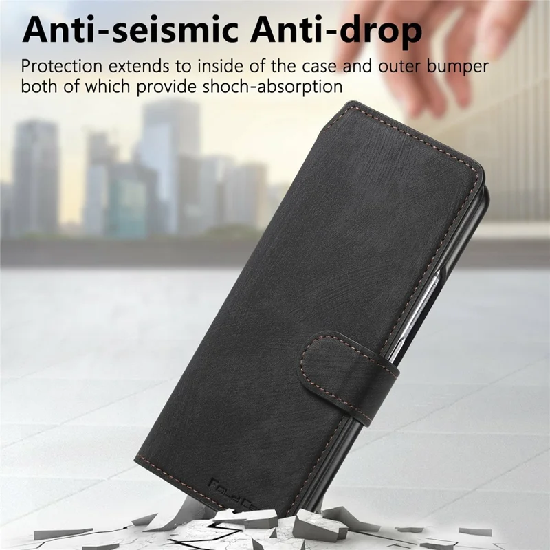 For Samsung Galaxy Z Fold8 Ultra Magnetic Case Detachable Wallet Leather RFID Blocking Foldable Phone Cover - Black