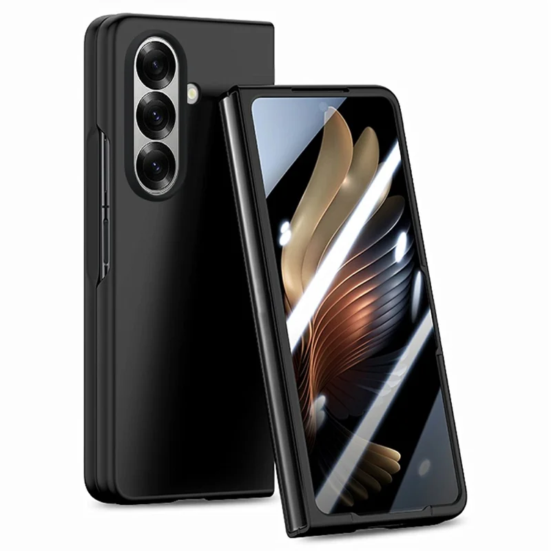 For Samsung Galaxy Z Fold8 Ultra Case Hard PC Soft-touch Phone Cover with Built-in Tempered Glass Film - Black